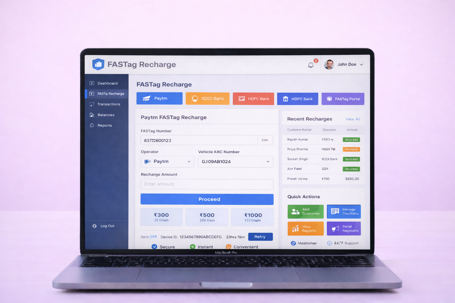 FASTag Recharge Application